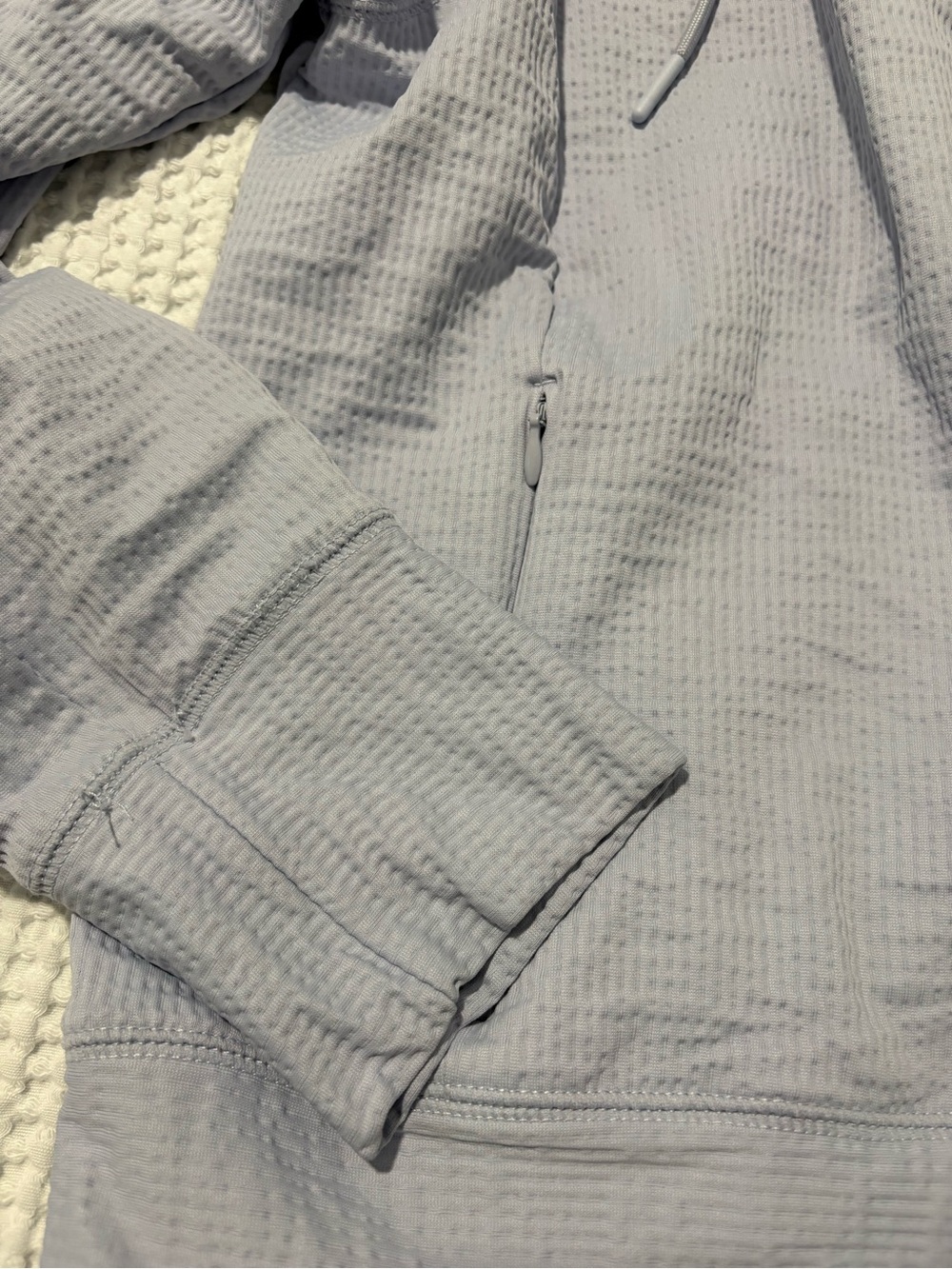 Kirkland Signature Pale Blue Hooded Zip-Up Jacket - Picture 3 of 4